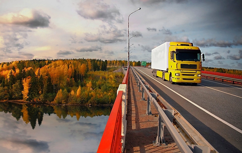 truck on the road